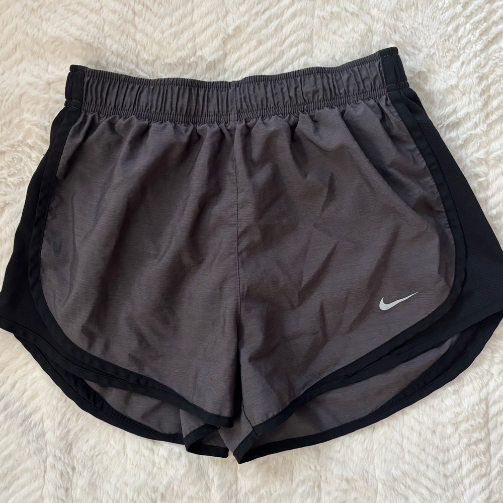 Nike Gray Dri-FIT Running Shorts with Black Trim